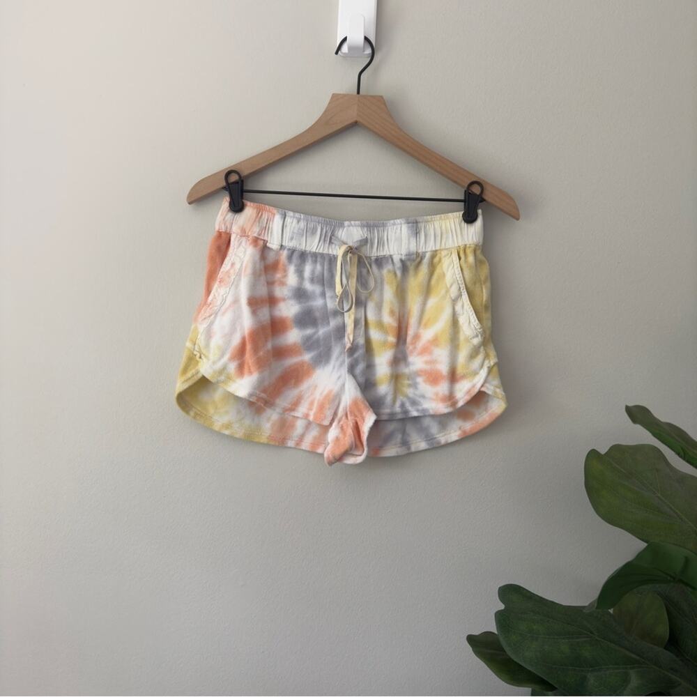 Young Fabulous & Broke Terrycloth Tie Dye Shorts Drawstring Waist Pockets summer